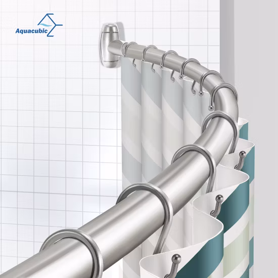 Barra de cortina de ducha de metal curvo, barra de cortina personalizada ajustable para bañera, puesto, armario, puerta